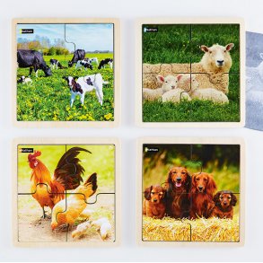 Dyrefamilien - 4 biter (pakke med 4 stk)