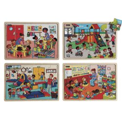 I barnehagen - 18 og 24 biter (pakke med 4 stk)