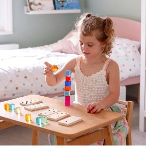 STOR DOMINO I TRE med fargede steiner