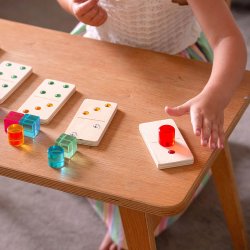 STOR DOMINO I TRE med fargede steiner