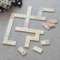 STOR DOMINO I TRE med fargede steiner
